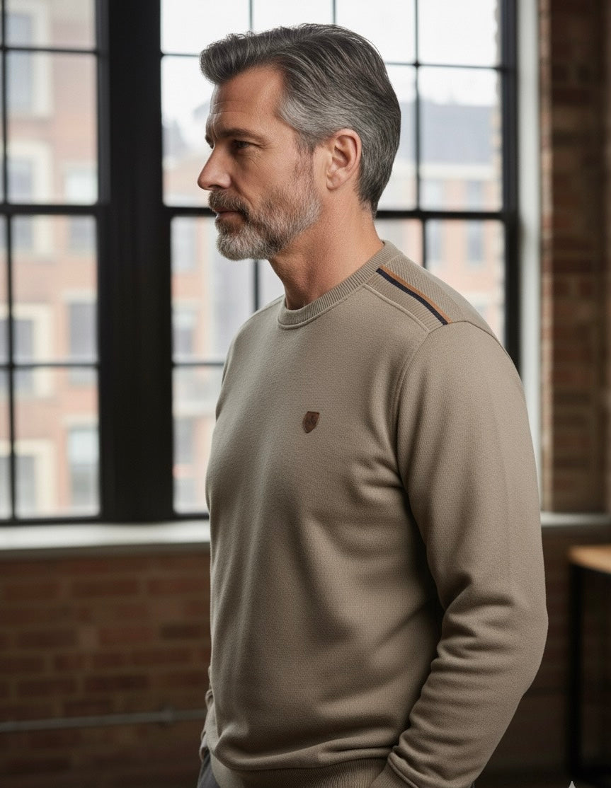 Camisola Gola Redonda Bege