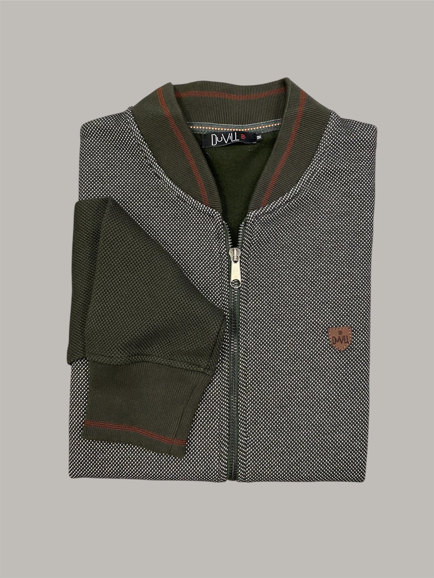 Casaco Fecho Mescla Verde Cardado