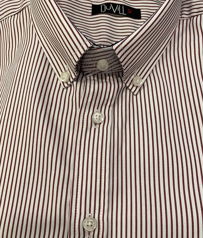 Camisa Regular Fit Risca Bordo