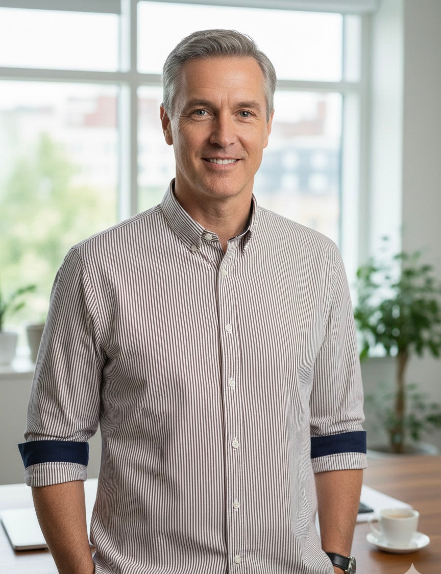 Camisa Regular Fit Risca Bordo