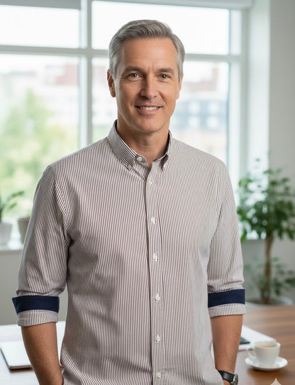 Camisa Regular Fit Risca Bordo