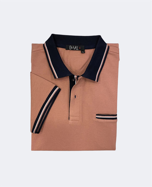Polo Piquet Manga Curta Rosa Velho