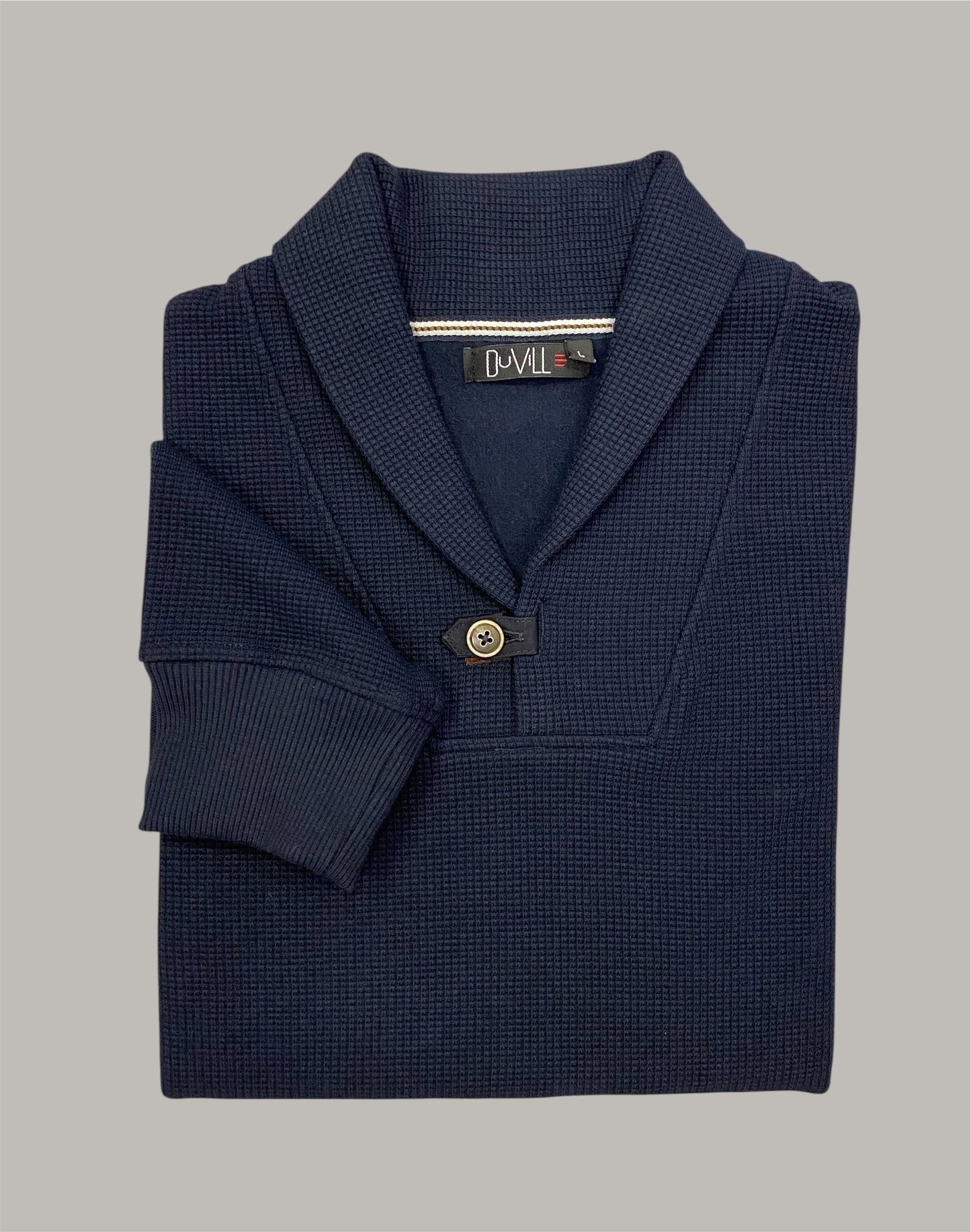 Camisola Botão Azul texturado