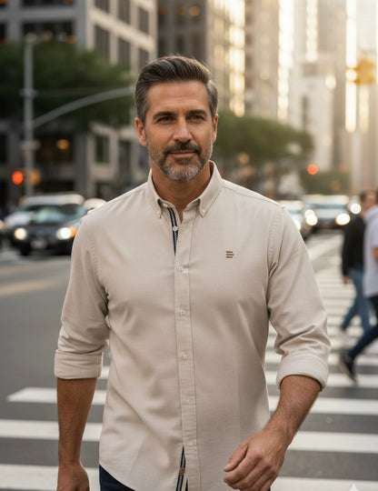 Camisa Slim Fit Bege