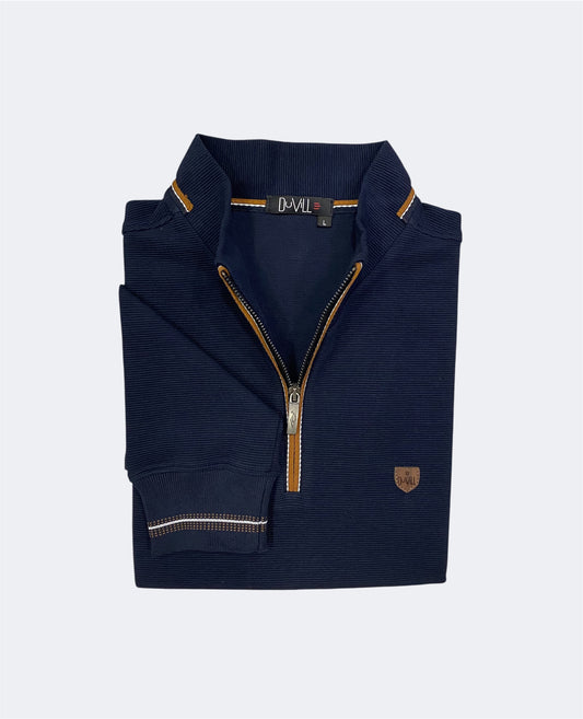 Polo Fecho Manga Comprida Azul