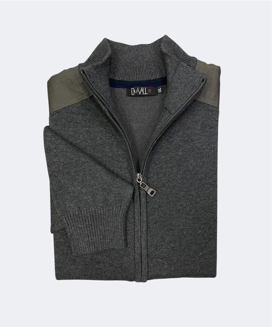 Casaco Malha Fecho Cinza