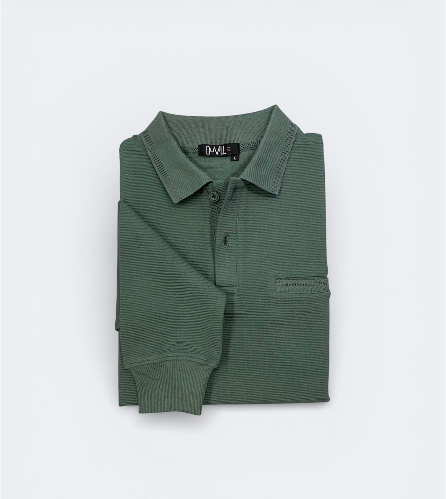 Polo botão Manga Comprida  Verde