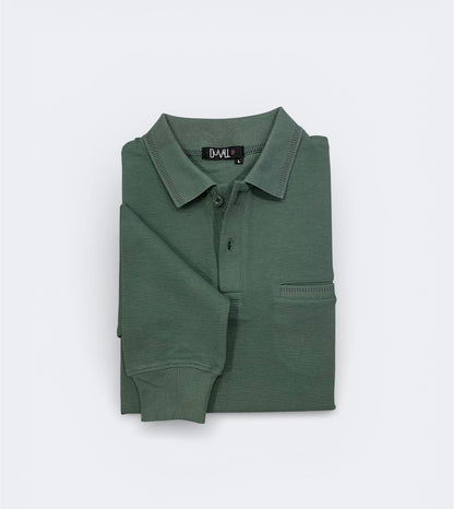 Polo botão Manga Comprida  Verde
