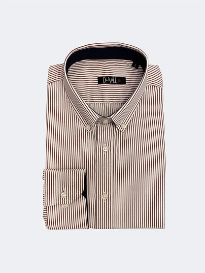 Camisa Regular Fit Risca Bordo
