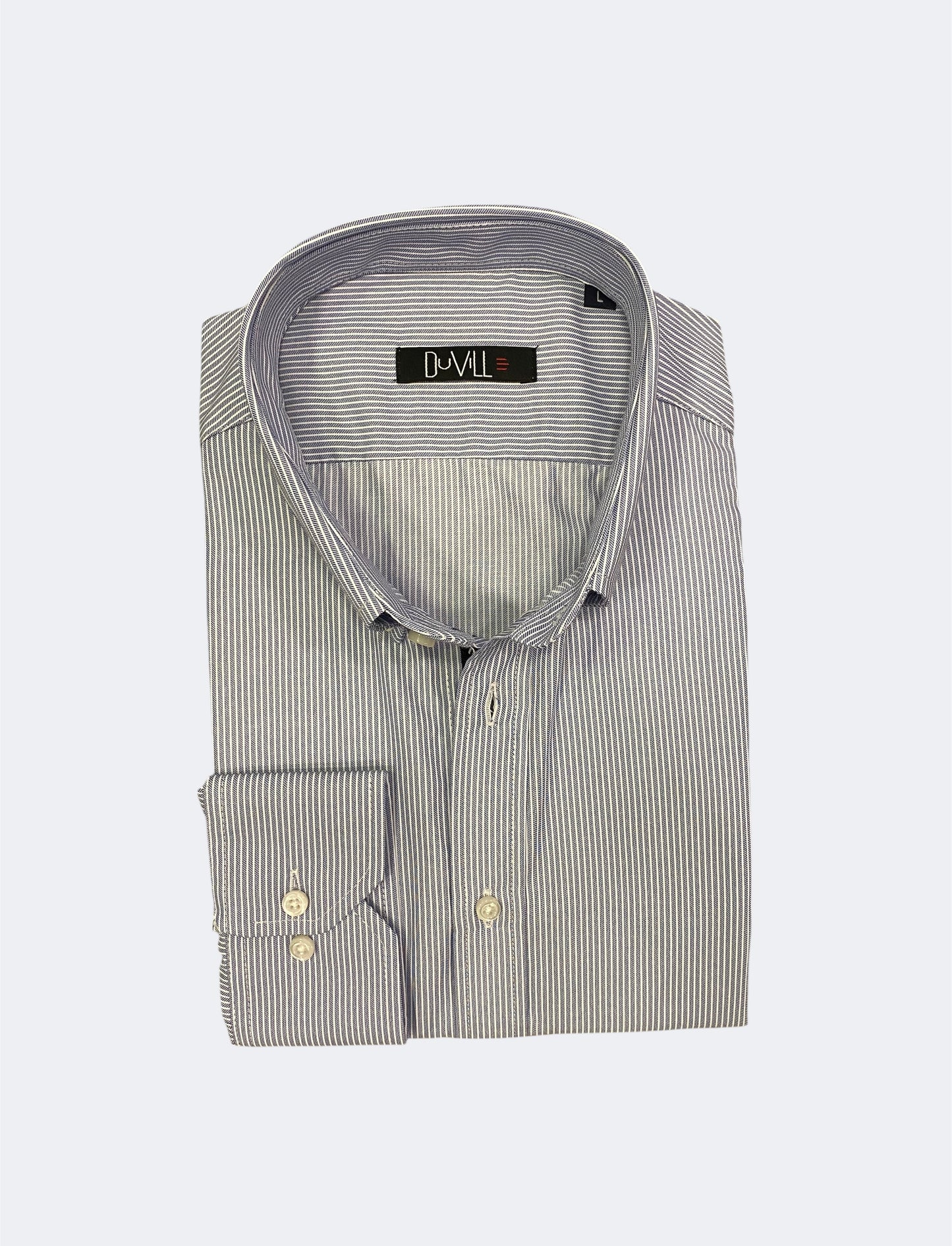 Camisa Slim Fit Risca Azul