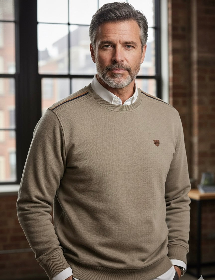 Camisola Gola Redonda Bege