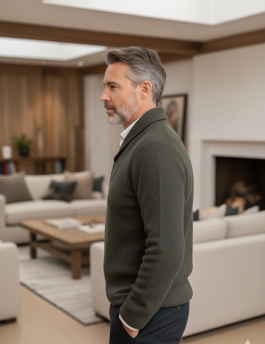 Camisola Botão Verde texturado