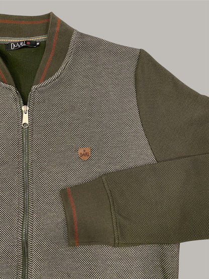 Casaco Fecho Mescla Verde Cardado