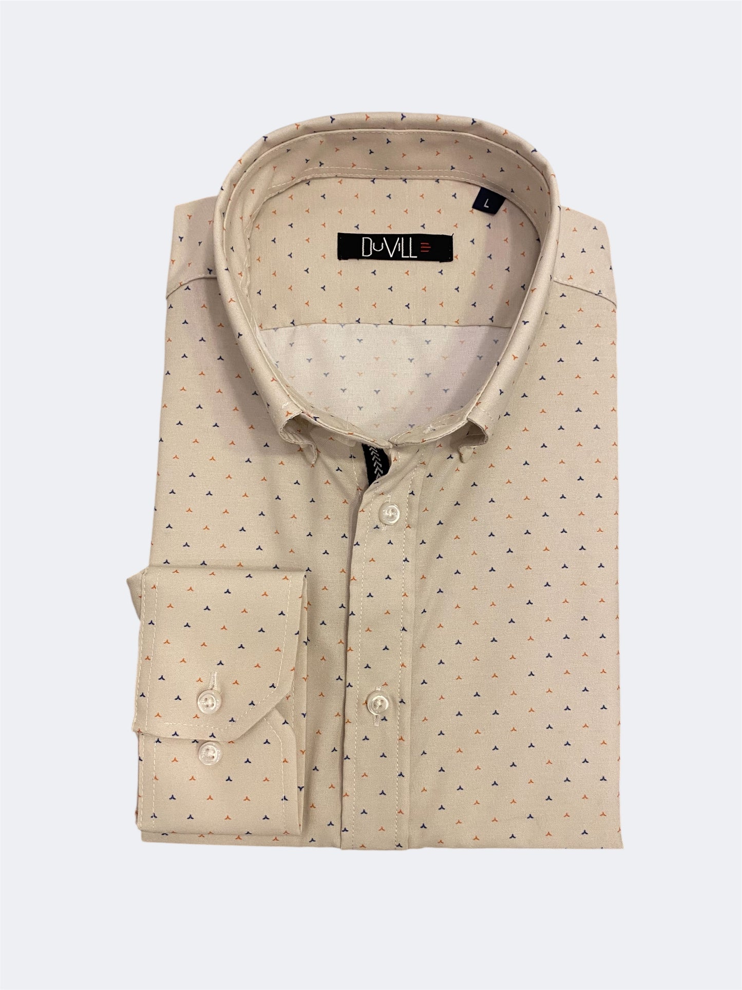 Camisa Slim Fit fantasia Bege