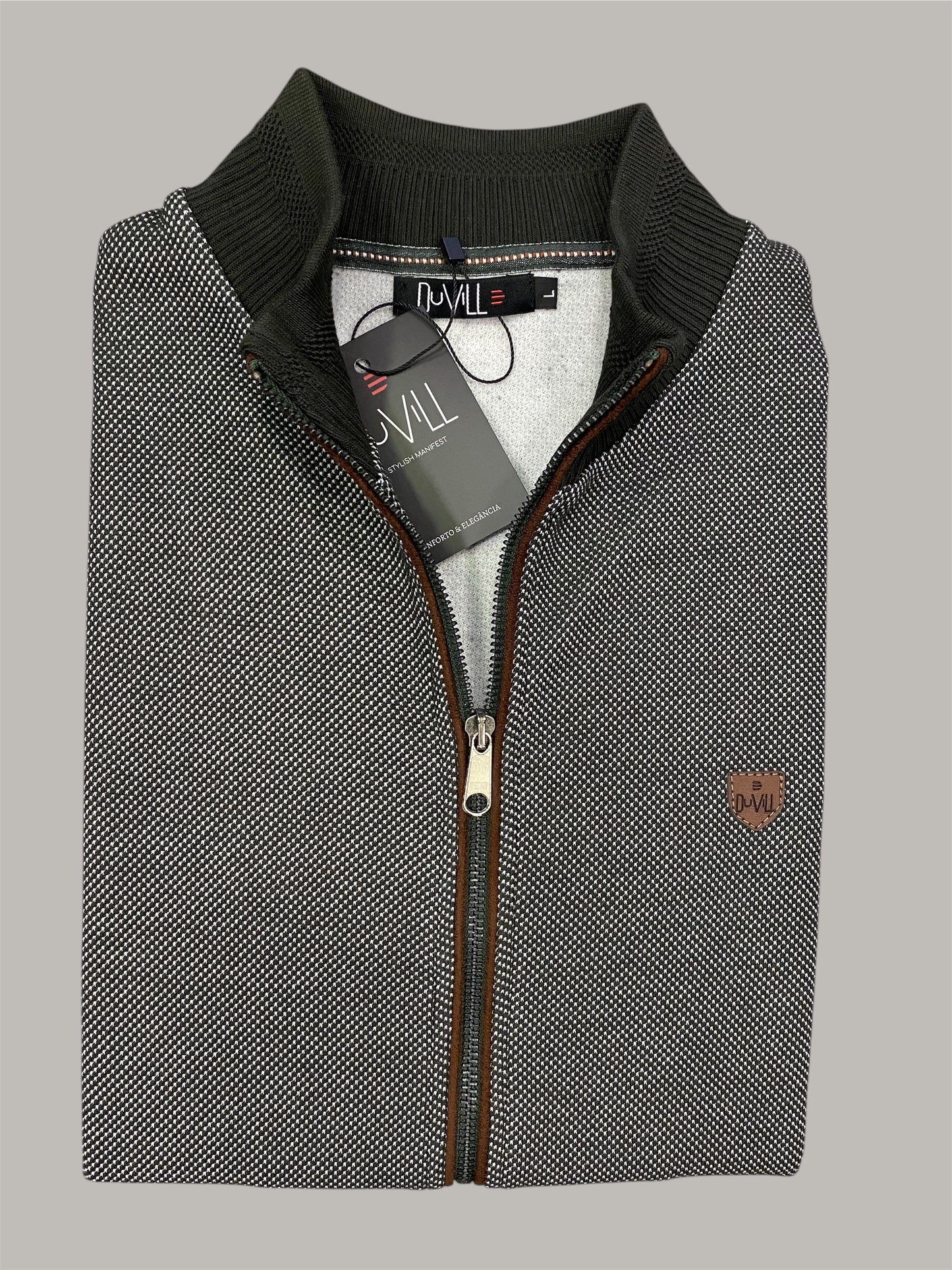 Casaco Fecho Verde Mescla Cardado