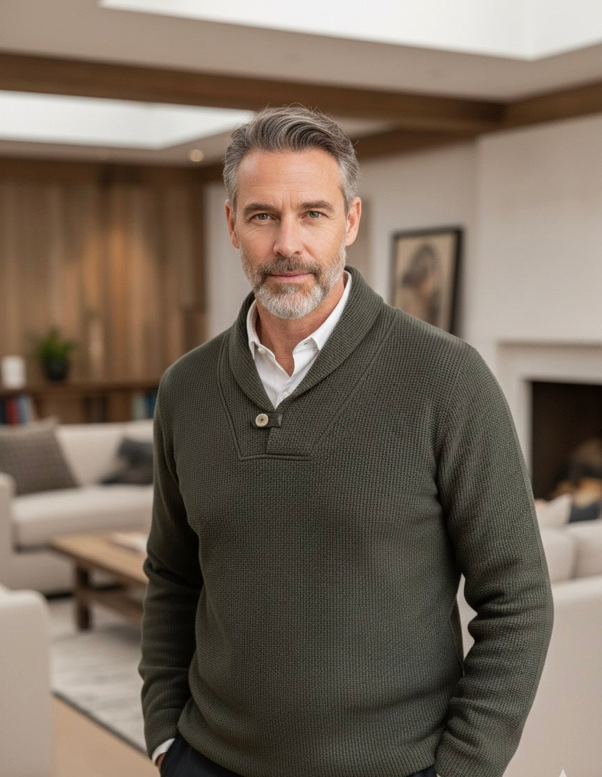 Camisola Botão Verde texturado