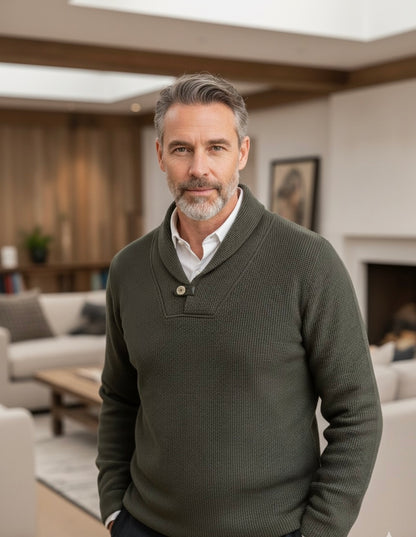 Camisola Botão Verde texturado