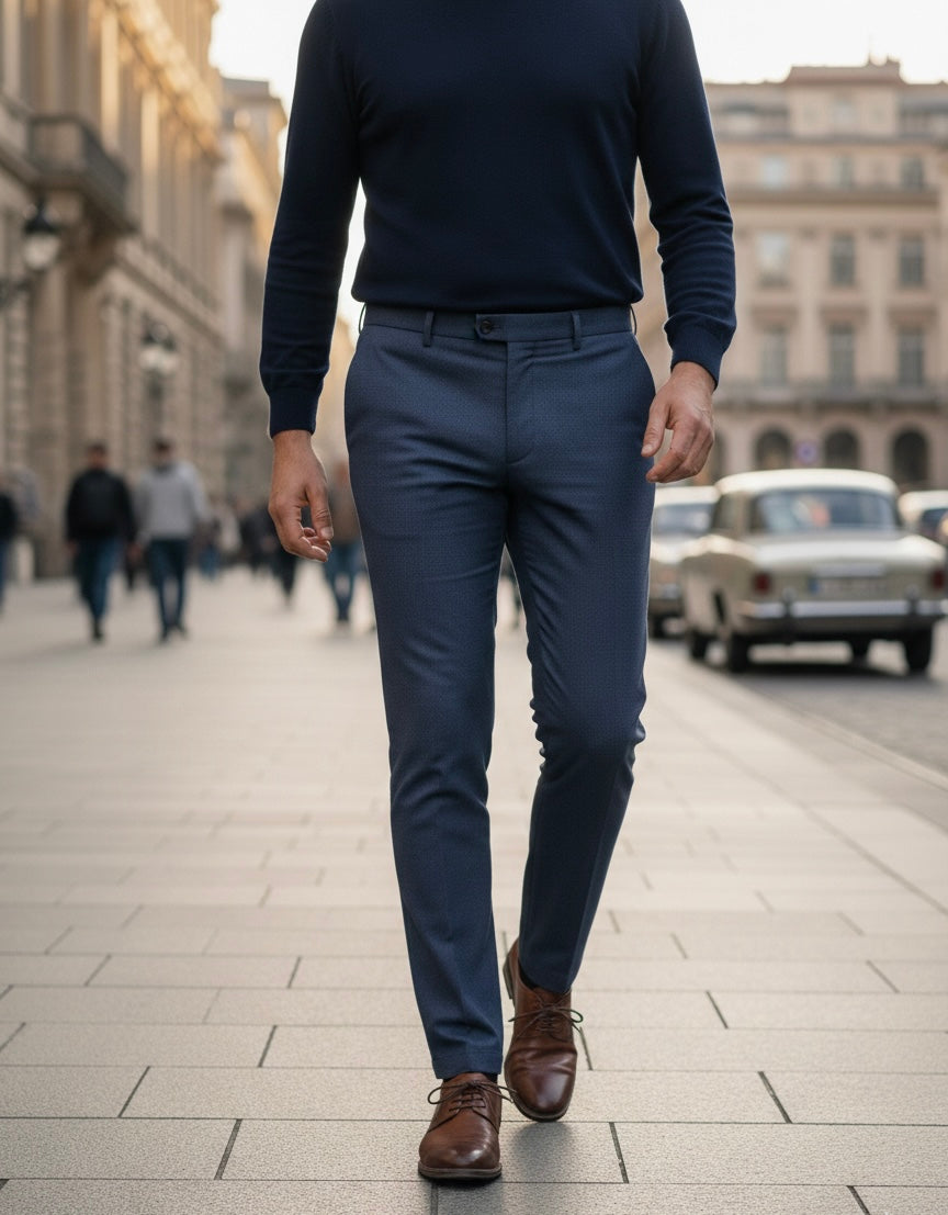 Calça Chino Azul Petróleo