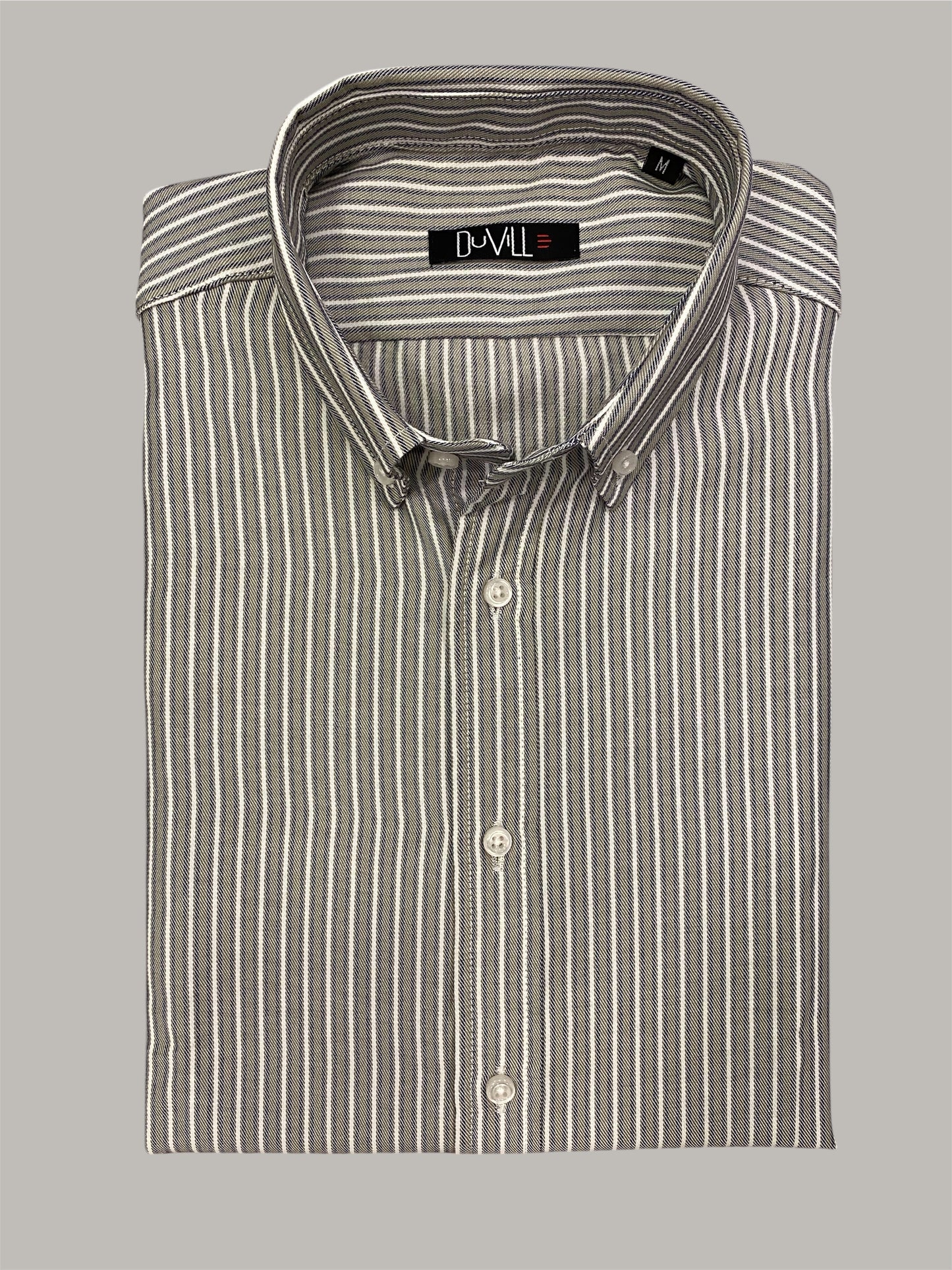 Camisa Regular Fit Risca Cáqui