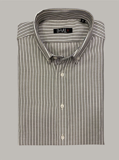 Camisa Regular Fit Risca Cáqui