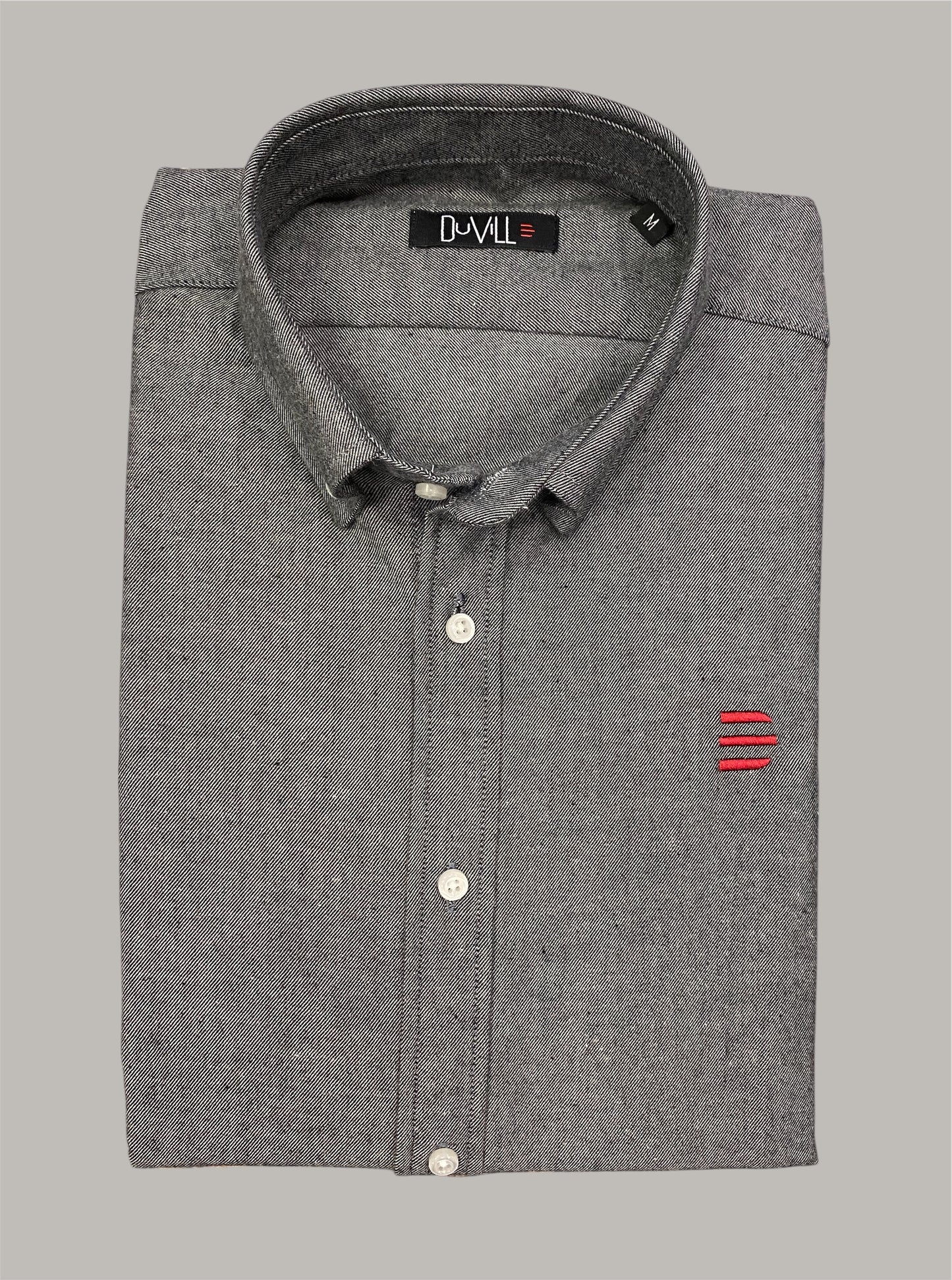 Camisa Slim Fit Cinza lisa