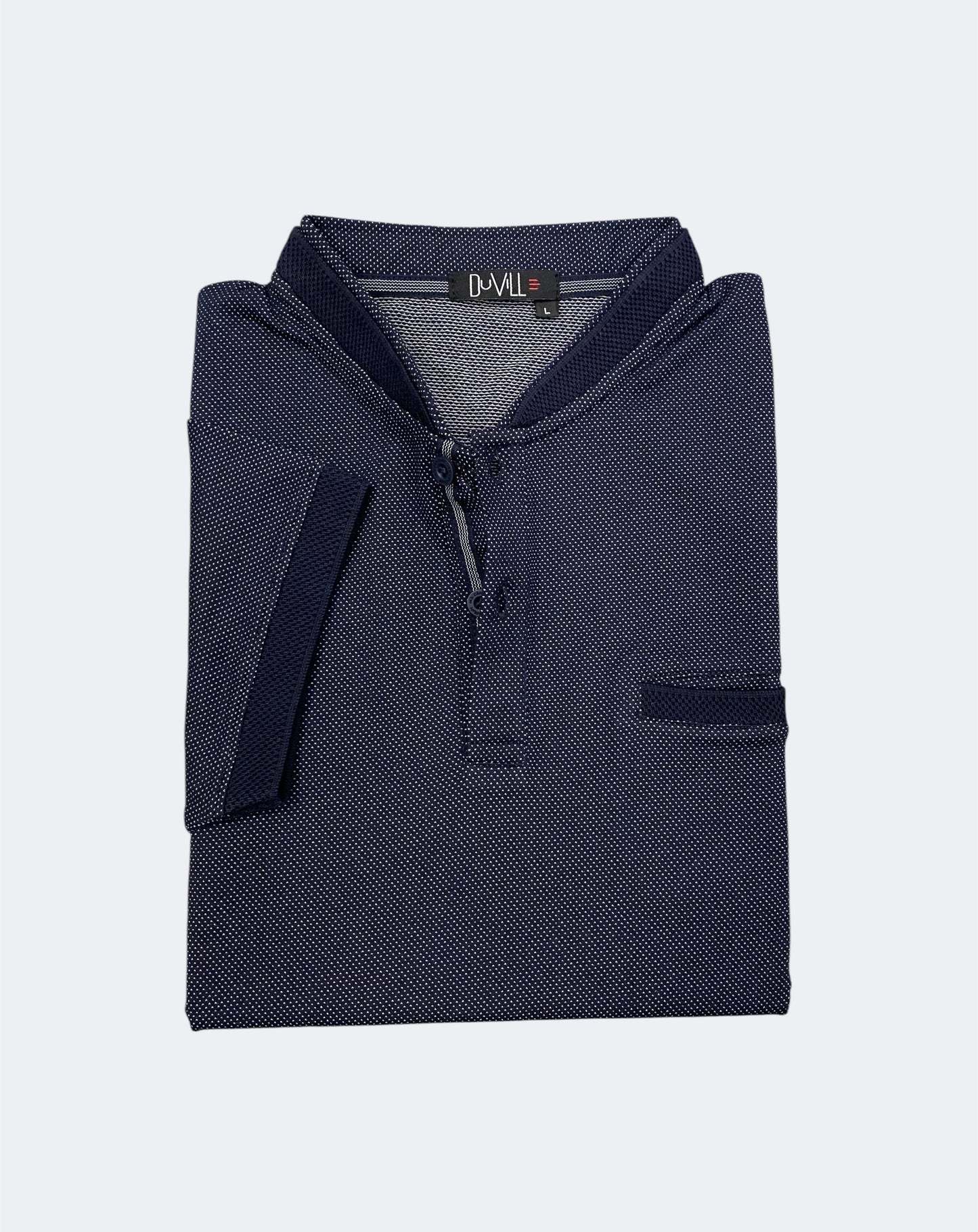Polo Manga Curta -. Regular Fit - Azul