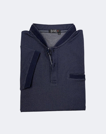 Polo Manga Curta -. Regular Fit - Azul