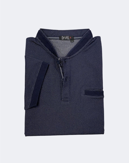 Polo Manga Curta -. Regular Fit - Azul