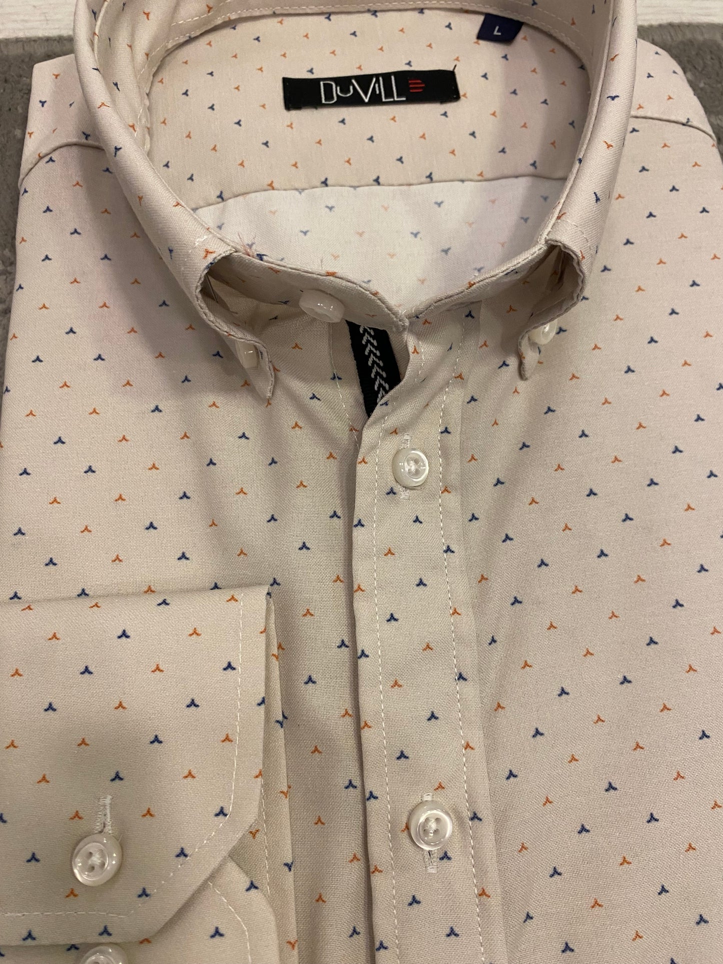 Camisa Slim Fit fantasia Bege