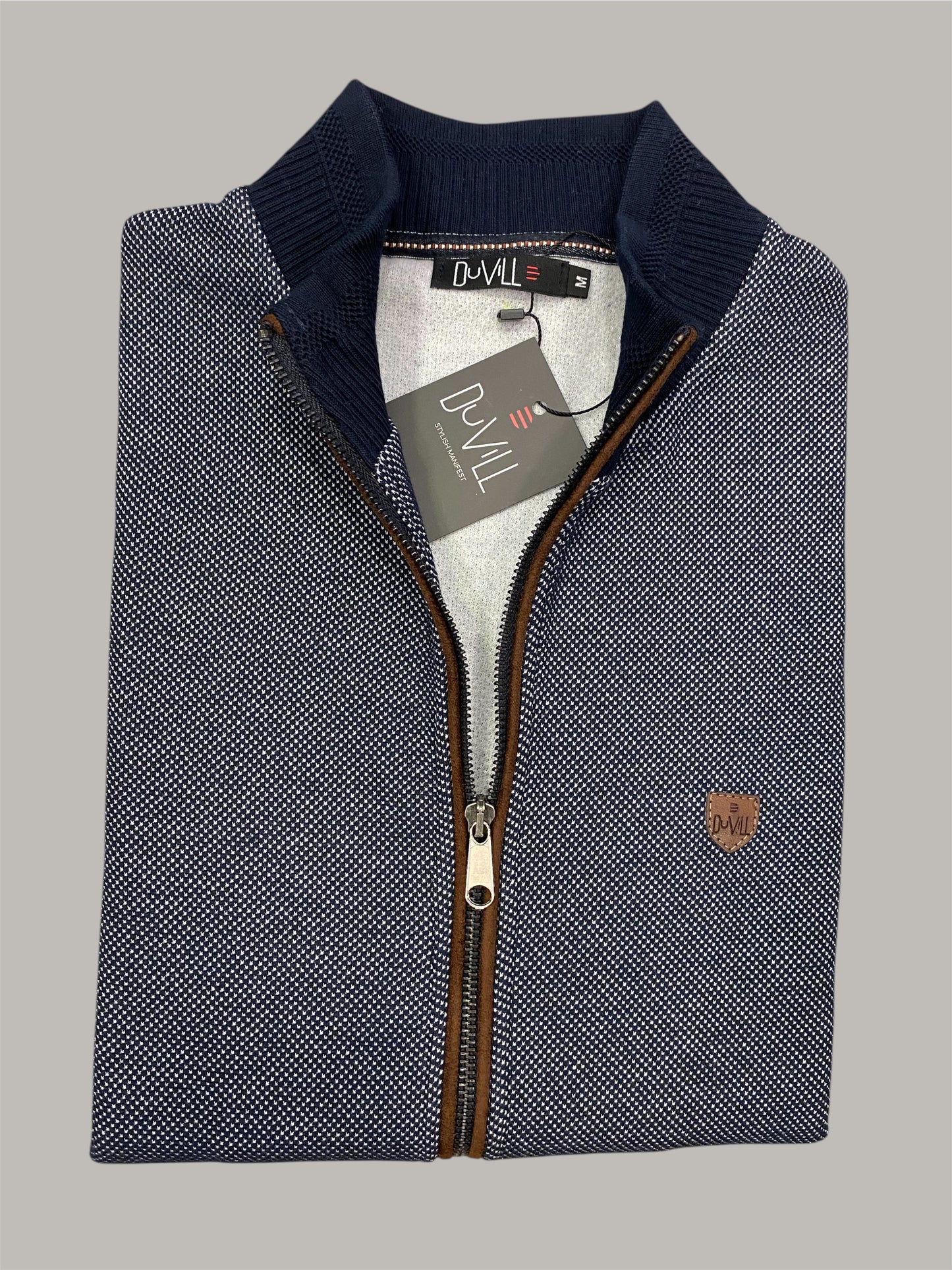 Casaco Fecho Azul Mescla Cardado