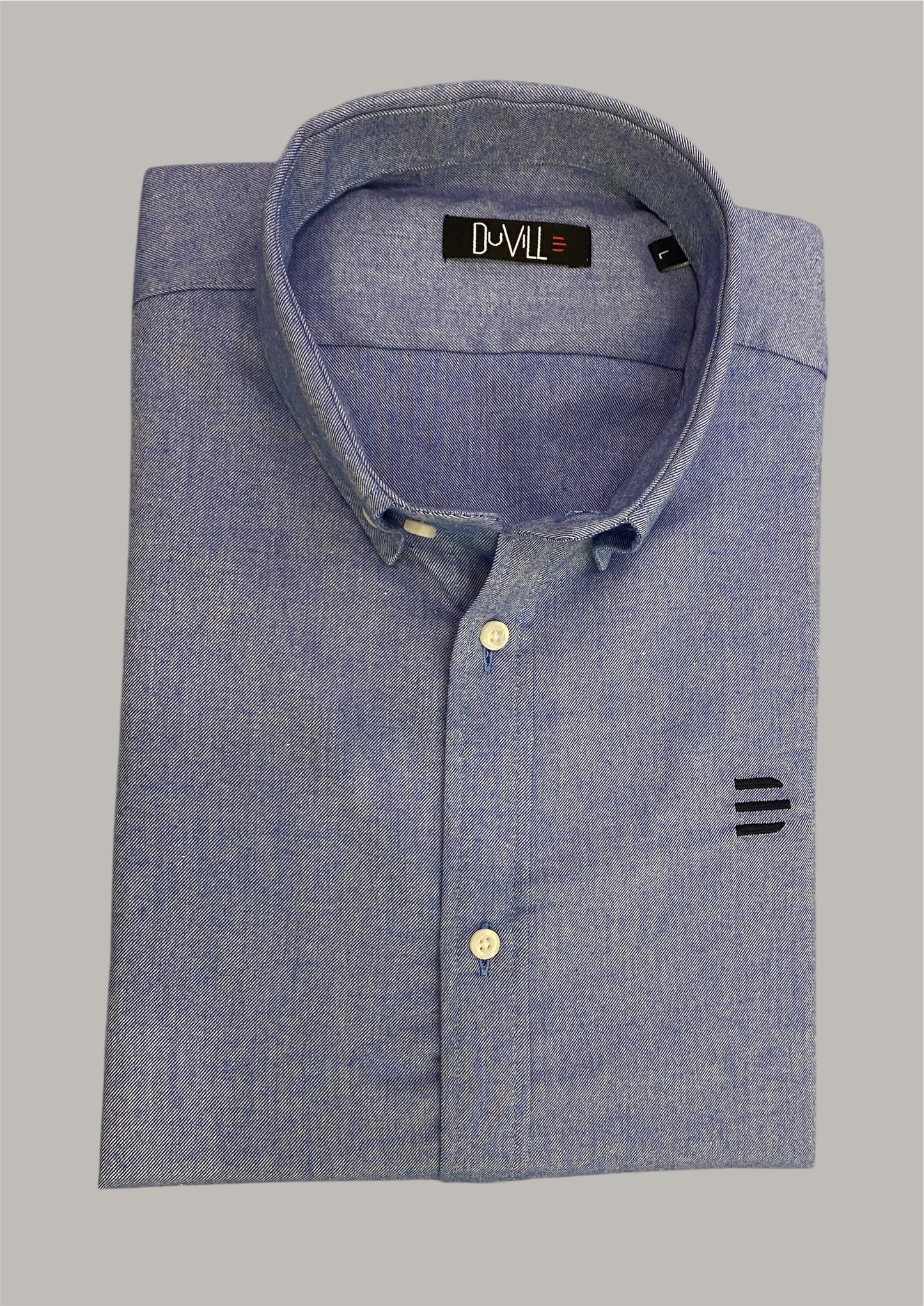 Camisa Slim Fit Azul lisa