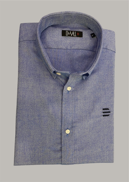 Camisa Slim Fit Azul lisa