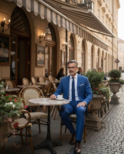 Fatos Regular Fit Azul Aberto