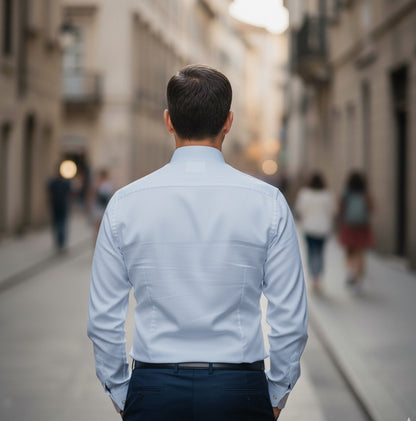 Camisa  Slim Fit Clássica Azul
