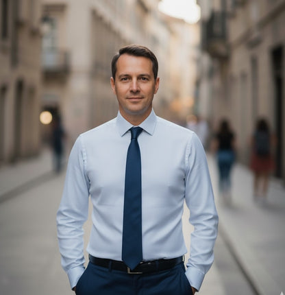 Camisa  Slim Fit Clássica Azul