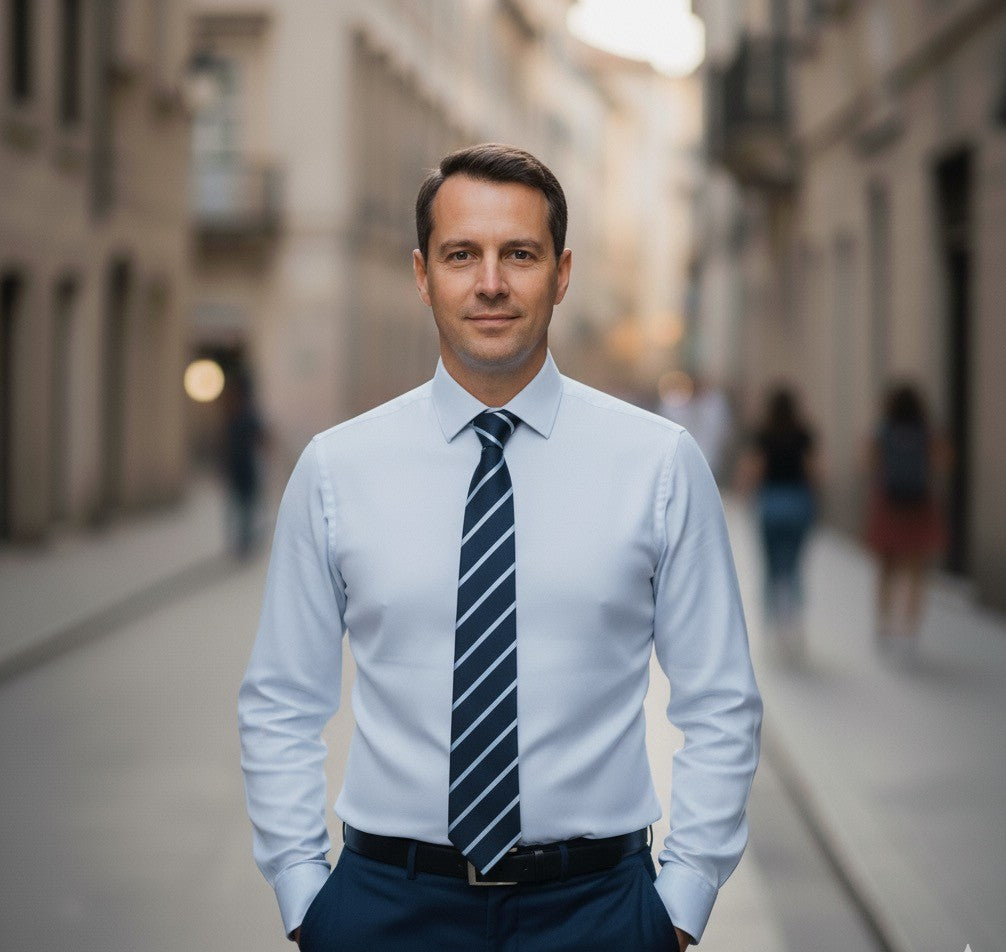 Camisa  Slim Fit Clássica Azul