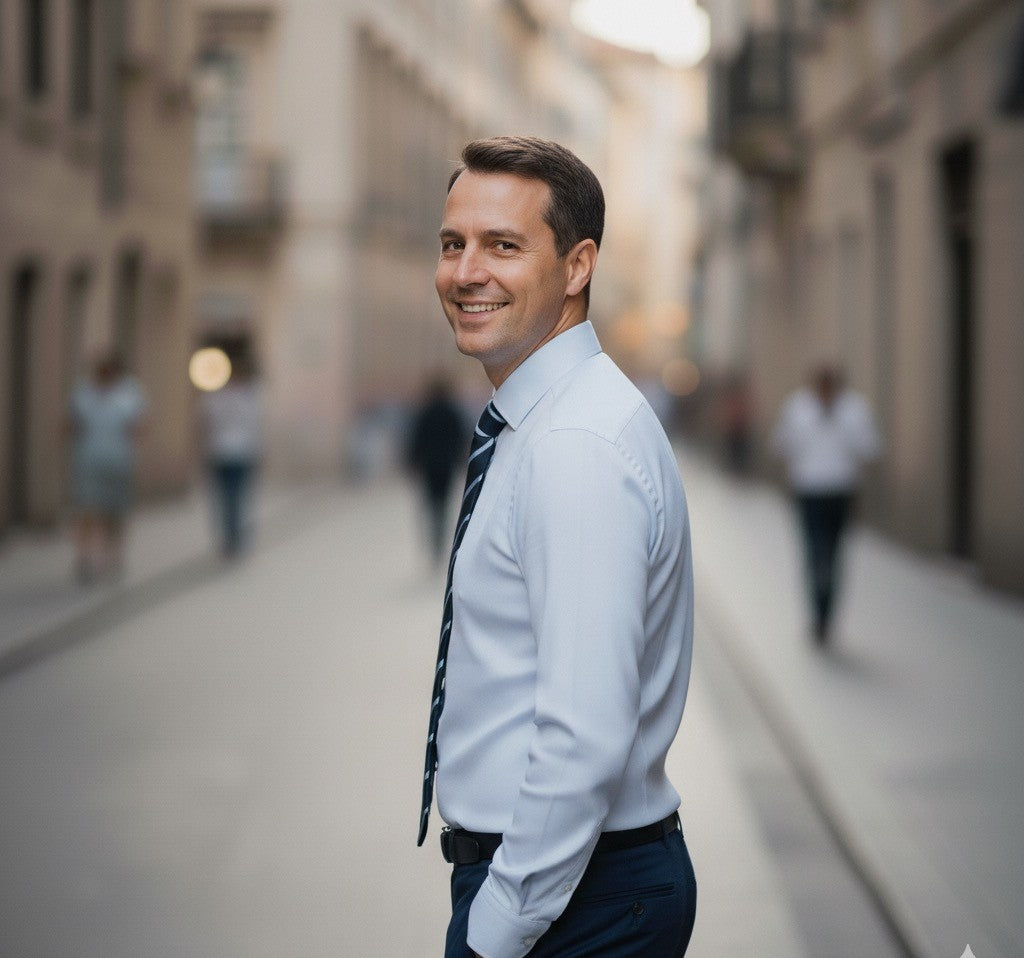 Camisa  Slim Fit Clássica Azul