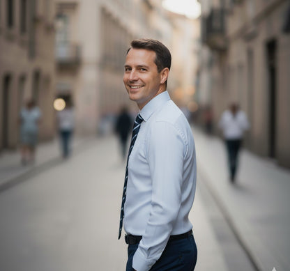 Camisa  Slim Fit Clássica Azul