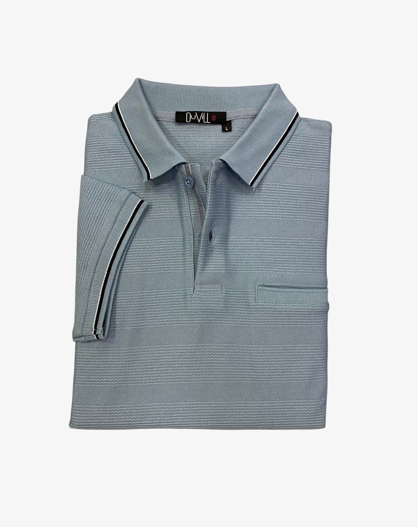 Polo manga curta em Jersey  Azul Bebe