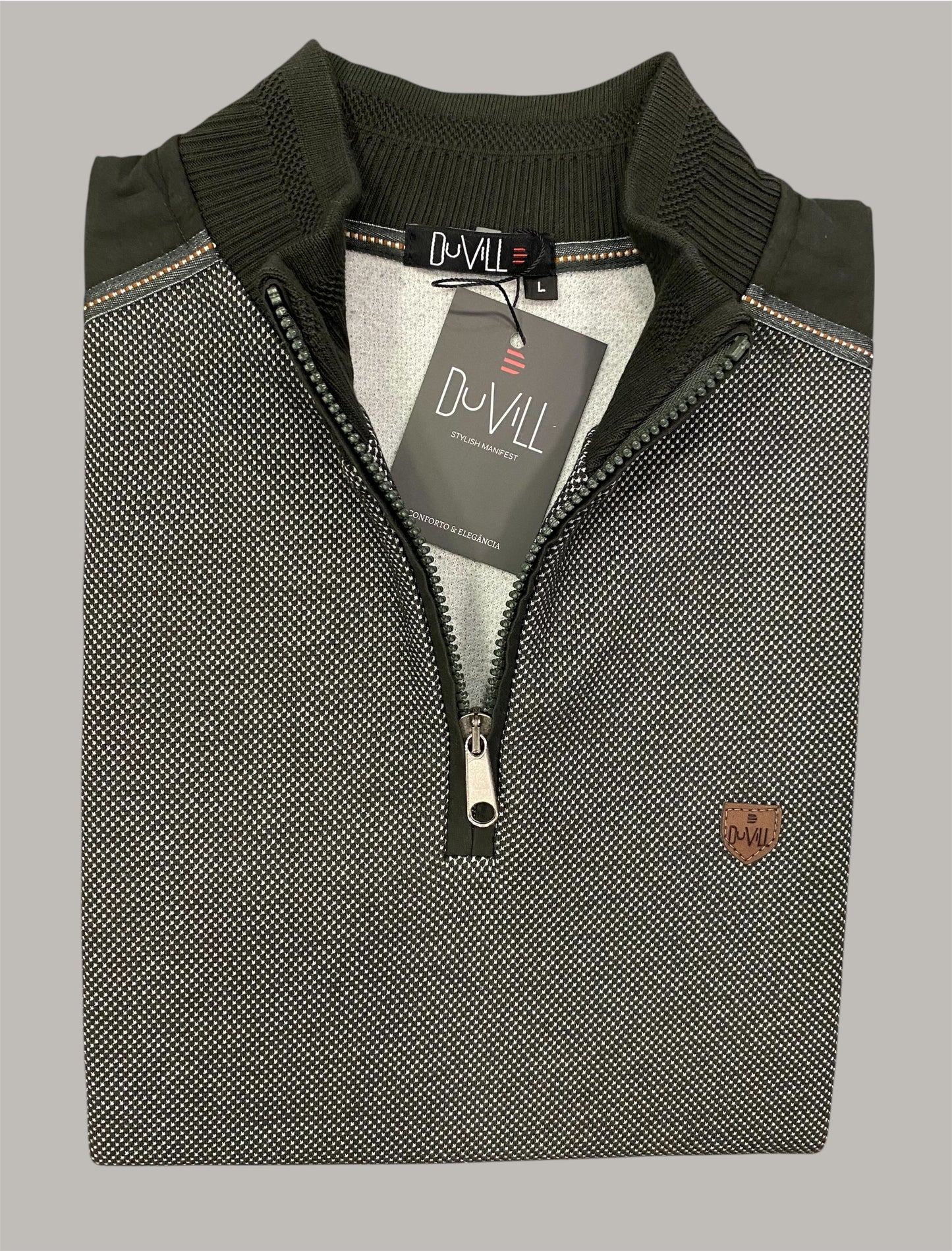 Polo Manga Comprida Verde mescla