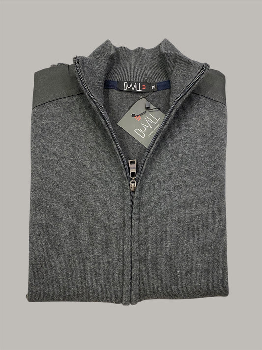 Casaco Malha Fecho Cinza