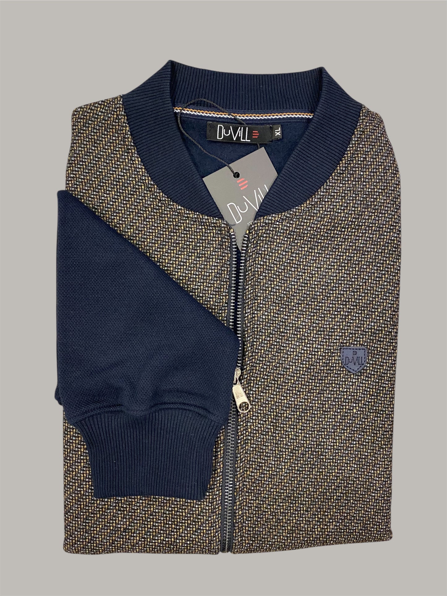 Casaco Fecho Castanho Mescla Cardado