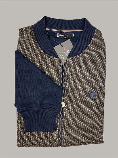 Casaco Fecho Castanho Mescla Cardado