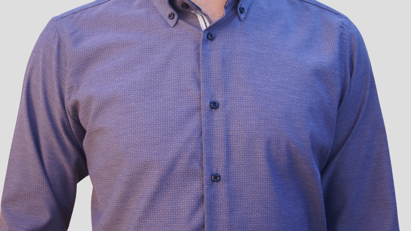 Slim Fit Azul com pinta castanha