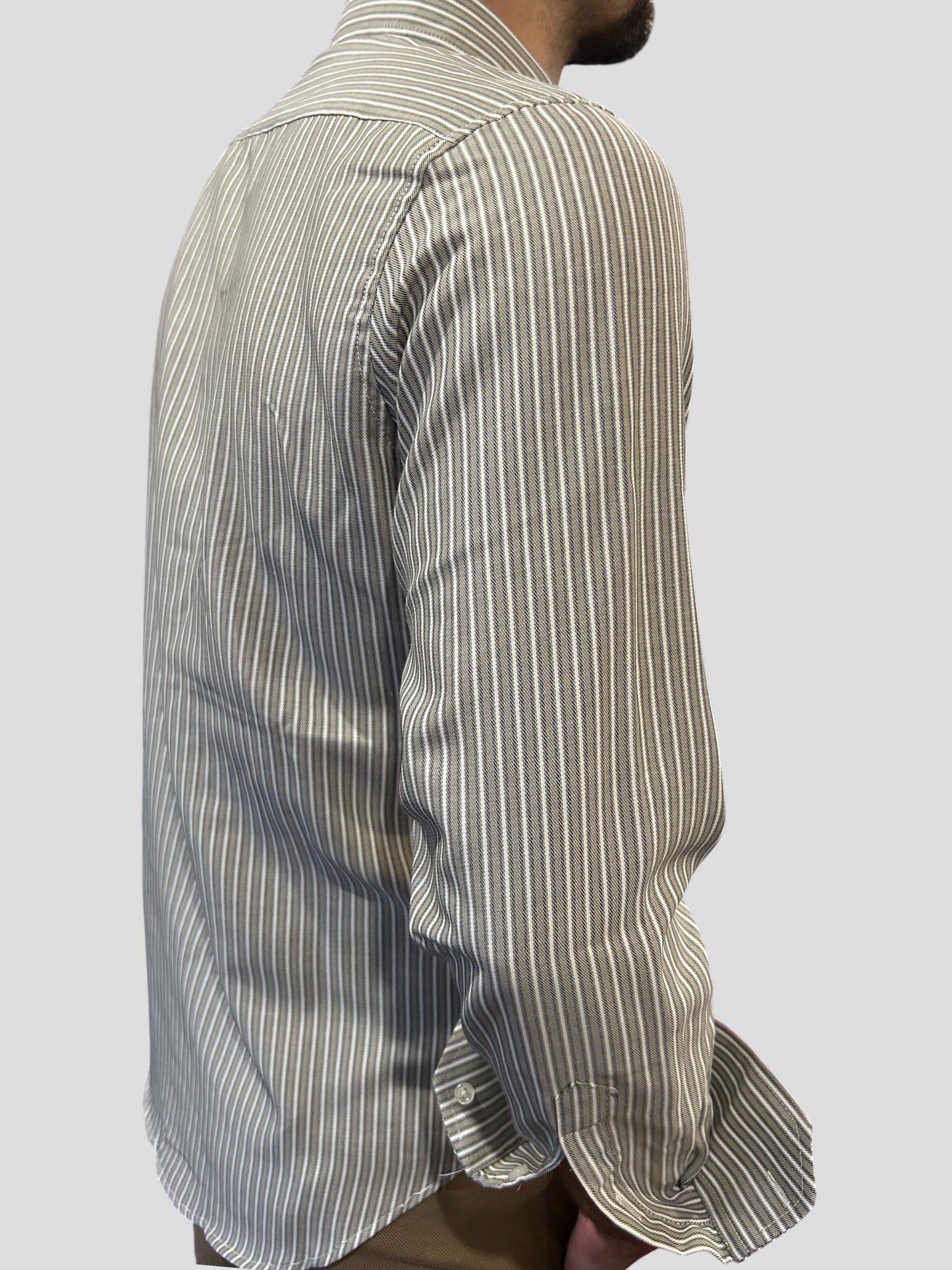 Camisa Regular Fit Risca Cáqui