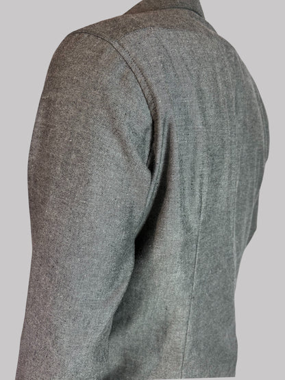 Camisa Slim Fit Cinza lisa