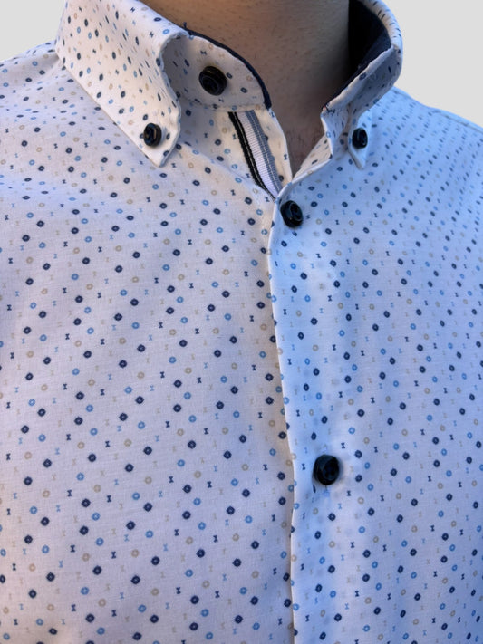Slim Fit - Pintas marinho, azul claro e bege