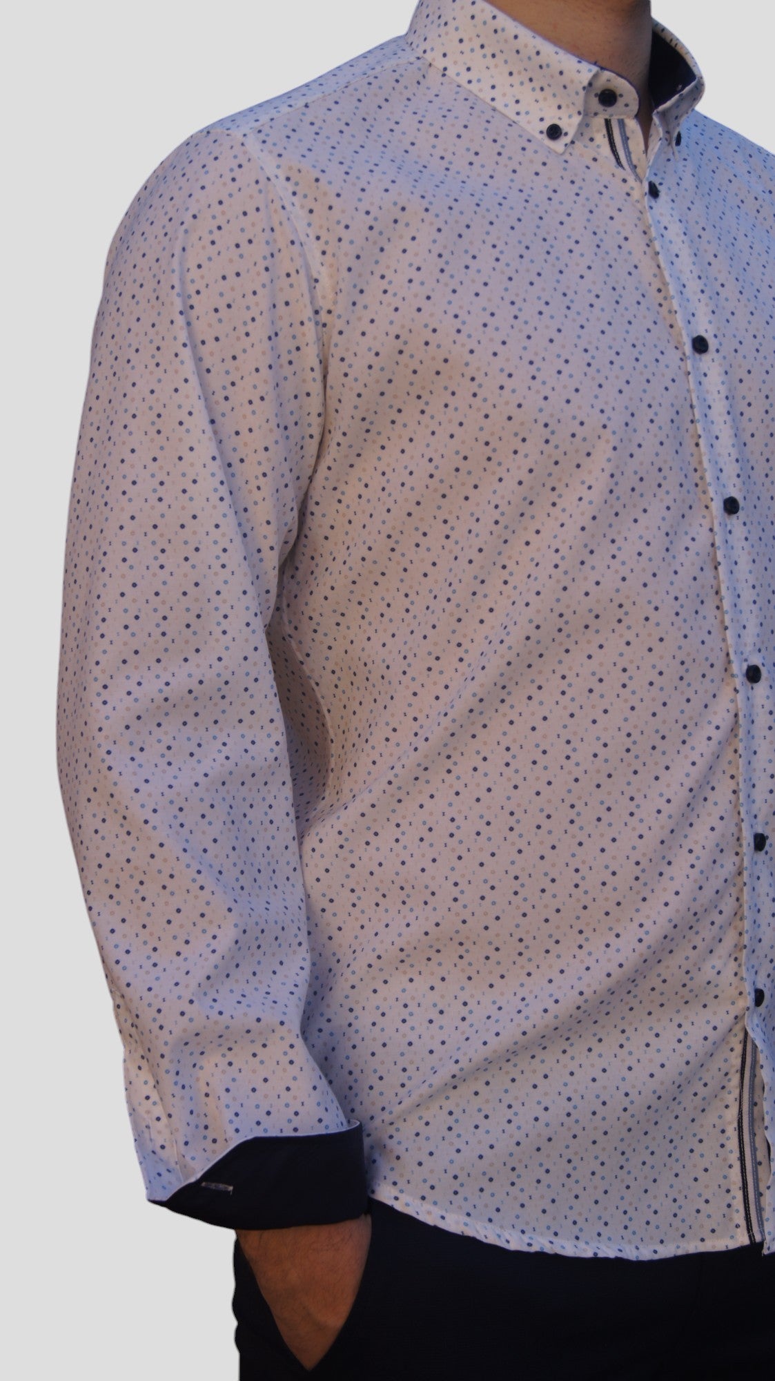 Slim Fit - Pintas marinho, azul claro e bege