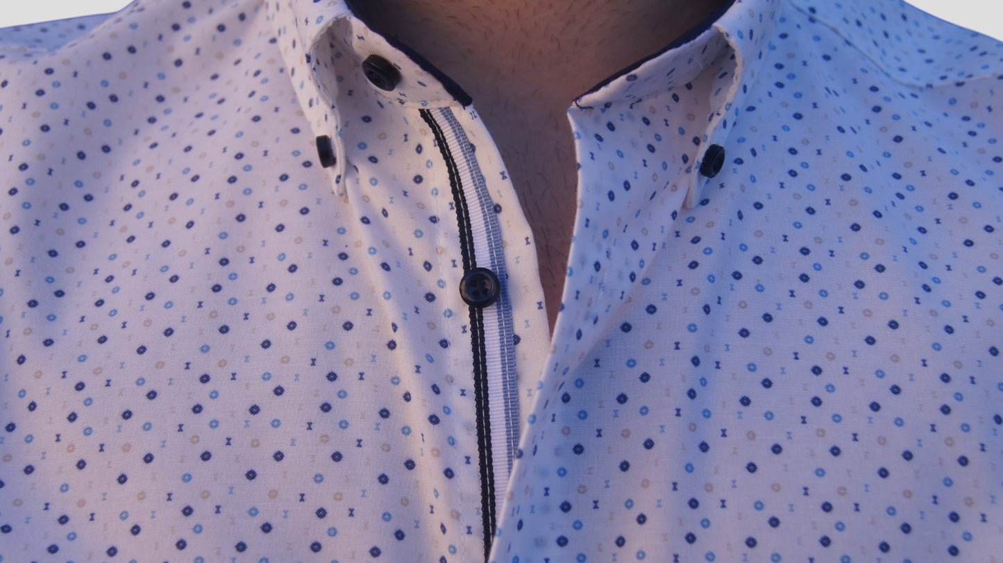 Slim Fit - Pintas marinho, azul claro e bege