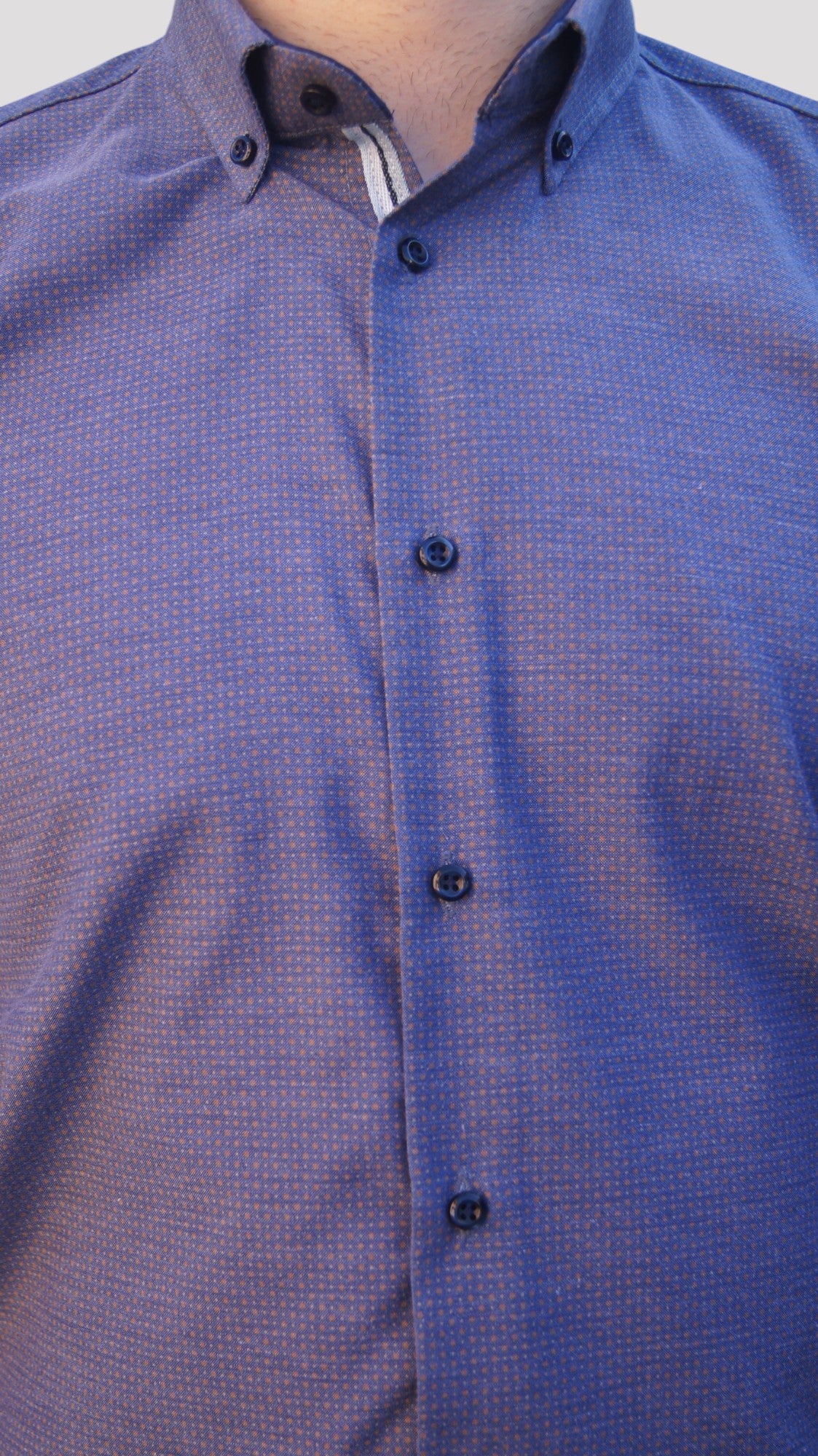 Slim Fit Azul com pinta castanha